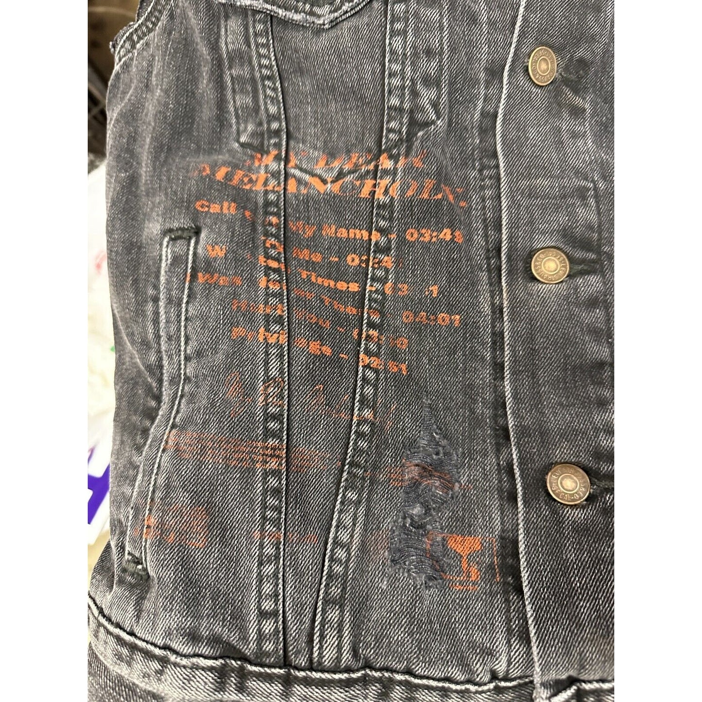 XO The Weeknd My Dear Melancholy Denim Levis Colab Vest