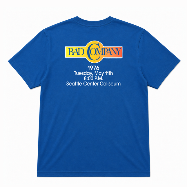 1976 Bad Company   Graphic T shirt Royal Blue