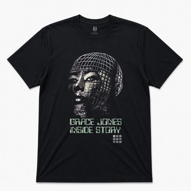1986 Grace Jones 'Inside Story' Black T Shirt