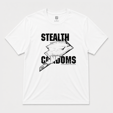 1989 Stealth Condoms Graphic White T Shirt