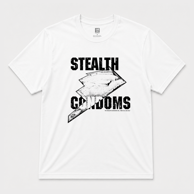 1989 Stealth Condoms Graphic White T Shirt
