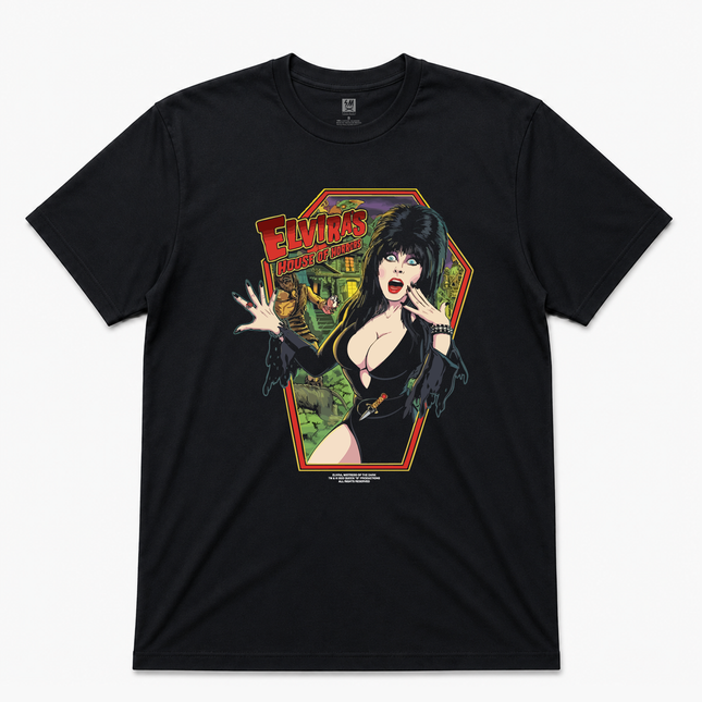 1991 Elvira house Of Horror Graphic T shirt Black