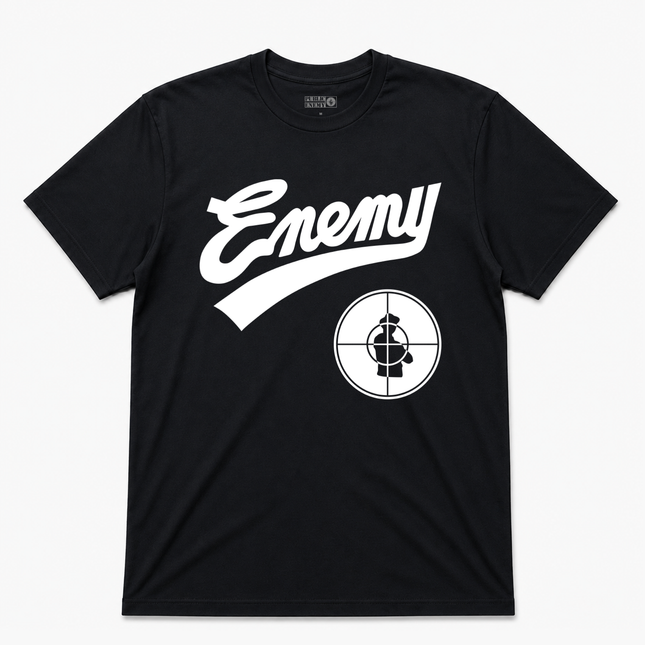 1991 Public Enemy Crosshair Vintage Look Black T Shirt