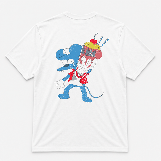 1994 Itchy & Scratchy "The Meat Grinder Graphic White T Shirt