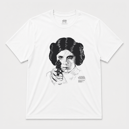 1995 Princess Leia Big Face White T Shirt