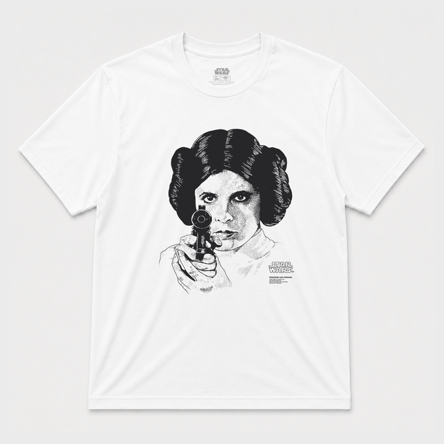 1995 Princess Leia Big Face White T Shirt