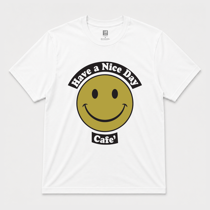 1998 Have A Nice Day 'Cafe' Graphic White T Shirt