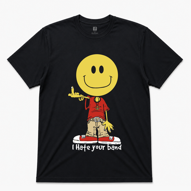 1998 I Hate Your Band Graphic Black T Shirt