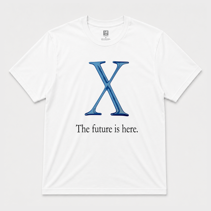 2001 Apple 'X' The Future Is Here Graphic White T Shirt