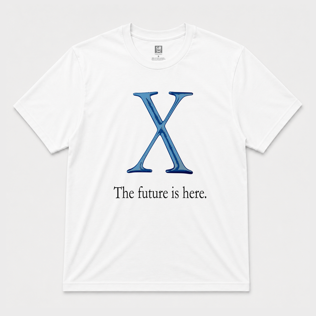 2001 Apple 'X' The Future Is Here Graphic White T Shirt