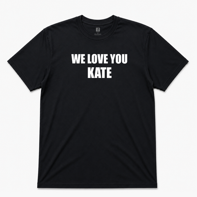2006 We Love You Kate Graphic Black T Shirt