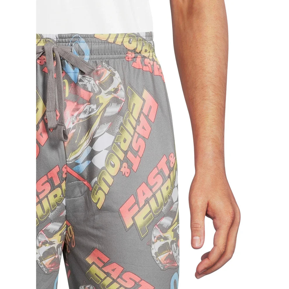 Mens Fast & Furious Logo Pajamas Sleep Pants