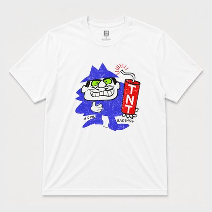 70s Boris Badenov Bullwinkle White Graphic T Shirt