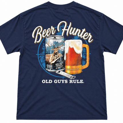 Old Guys Rule Beer Hunter Graphic T shirt