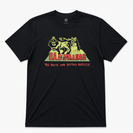 90's Bad Brains The Youth Are Getting Restless Graphic Black T Shirt