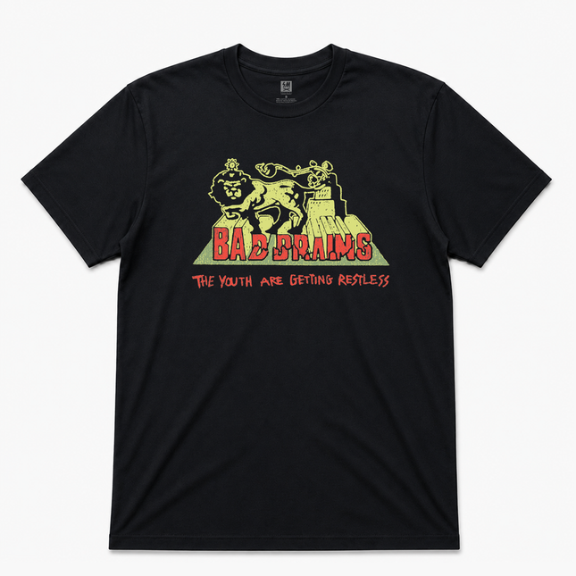 90's Bad Brains The Youth Are Getting Restless Graphic Black T Shirt