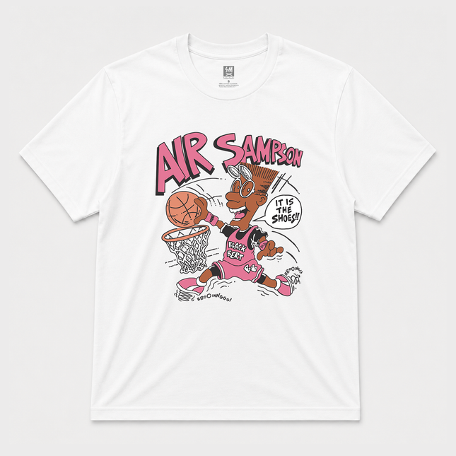 90s Air Sampson 'Black Bert' White T Shirt New