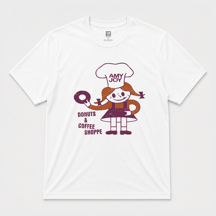 90s Amy Joy Donuts & Coffee Shoppe Graphic White T shirt