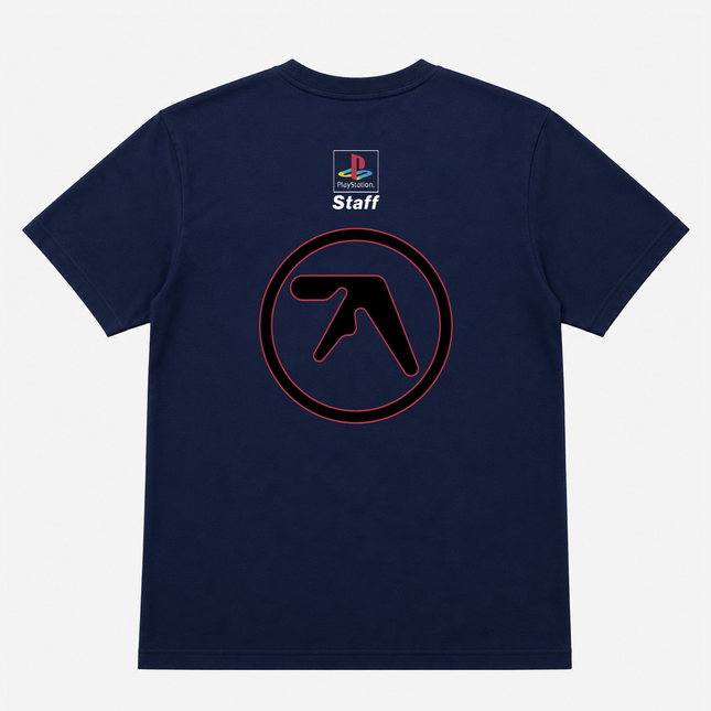 90s Aphex Twin 'Playstation Staff' Navy T Shirt