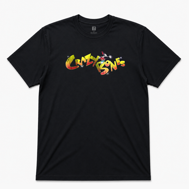 90s Crazy Bones Promo Rare Washed Black T Shirt