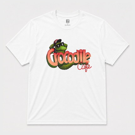 90s Crocodile Cafe Distressed Logo White T Shirt