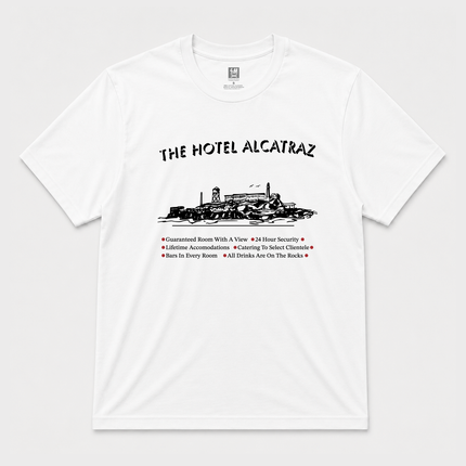 90s Hotel Alcatraz Graphic White T Shirt