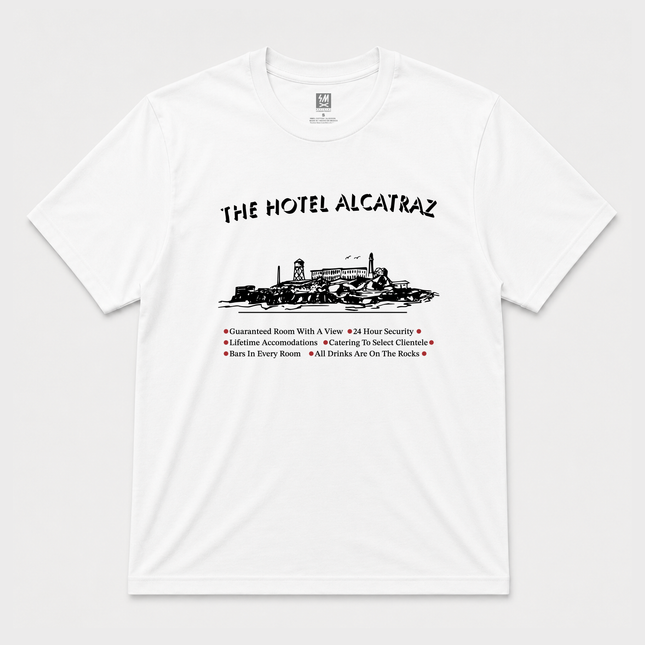 90s Hotel Alcatraz Graphic White T Shirt