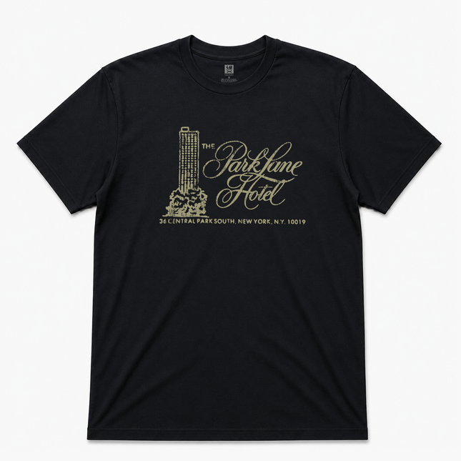 90s Park Lane New York Hotel Vintage Wash Look Graphic Black T Shirt