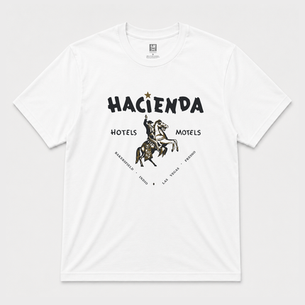 90s Hacienda Hotel Vintage Look Graphic White T Shirt
