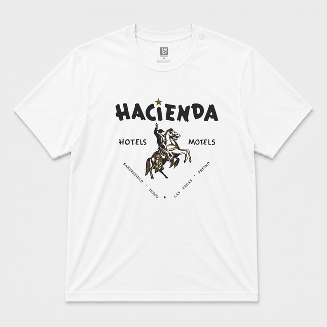 90s Hacienda Hotel Vintage Look Graphic White T Shirt
