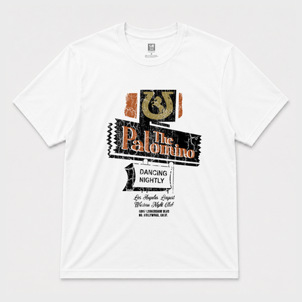 90s The Palomino Hollywood Vintage Wash Look Graphic White T Shirt