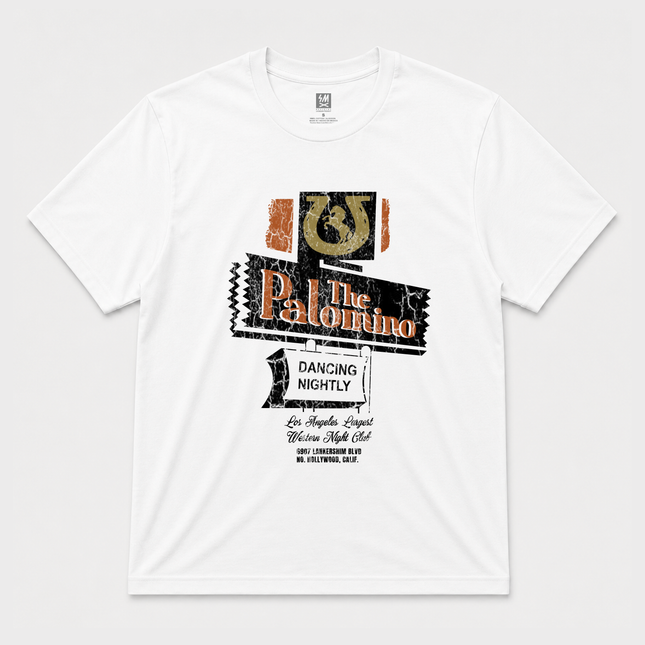 90s The Palomino Hollywood Vintage Wash Look Graphic White T Shirt