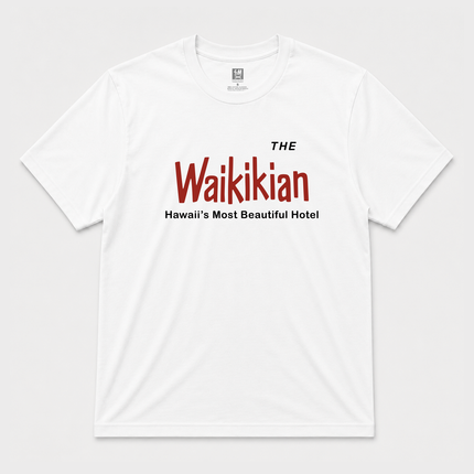 90s The Waikikian Vintage Wash Look Graphic Black T Shirt