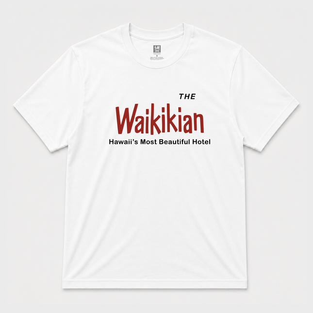 90s The Waikikian Vintage Wash Look Graphic Black T Shirt