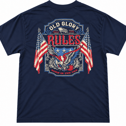 Old Guys Rule Old Glory Born In The USA T Shirt