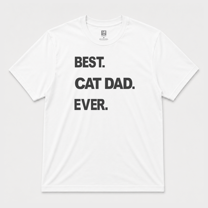 Best Cat Dad Ever White Graphic T Shirt