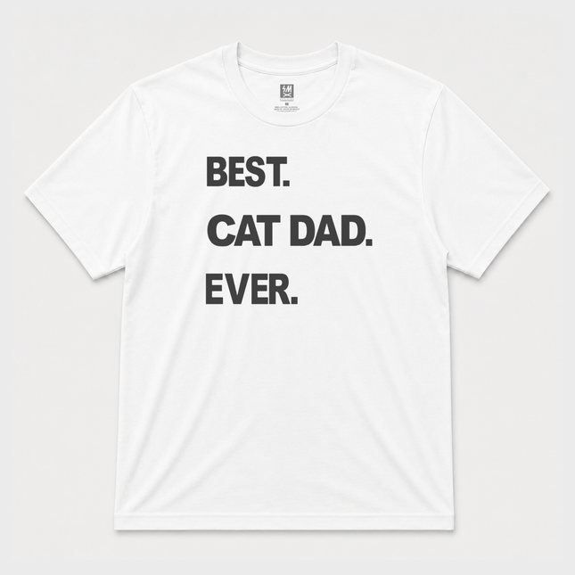 Best Cat Dad Ever White Graphic T Shirt