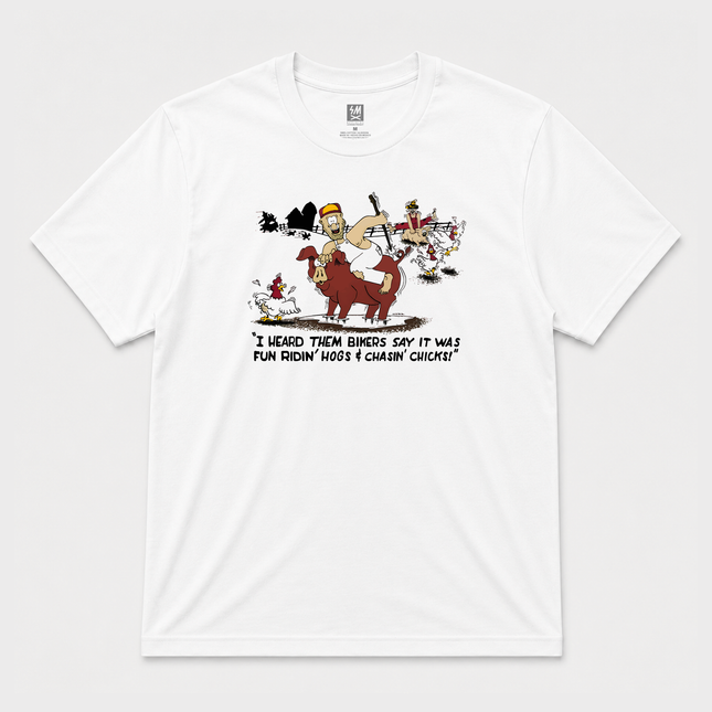 Biker Riding Hogs & chasin Chicks T shirt