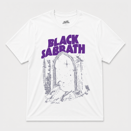 Black Sabbath Official License Night Arch T Shirt White
