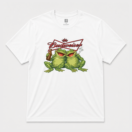 Budweiser Frogs  Graphic T shirt White
