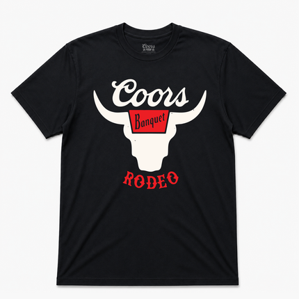 Coors Banquet Rodeo Official Distress Vintage Logo License Graphic T Shirt