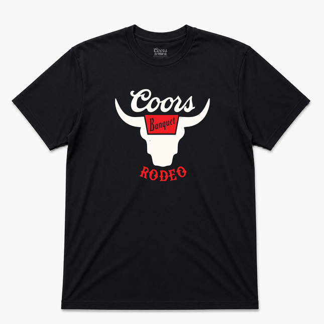 Coors Banquet Rodeo Official Distress Vintage Logo License Graphic T Shirt
