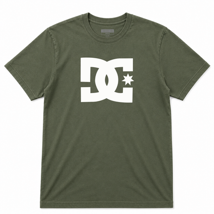 Dc Shoes Star Logo Military Green Ss T Shirt