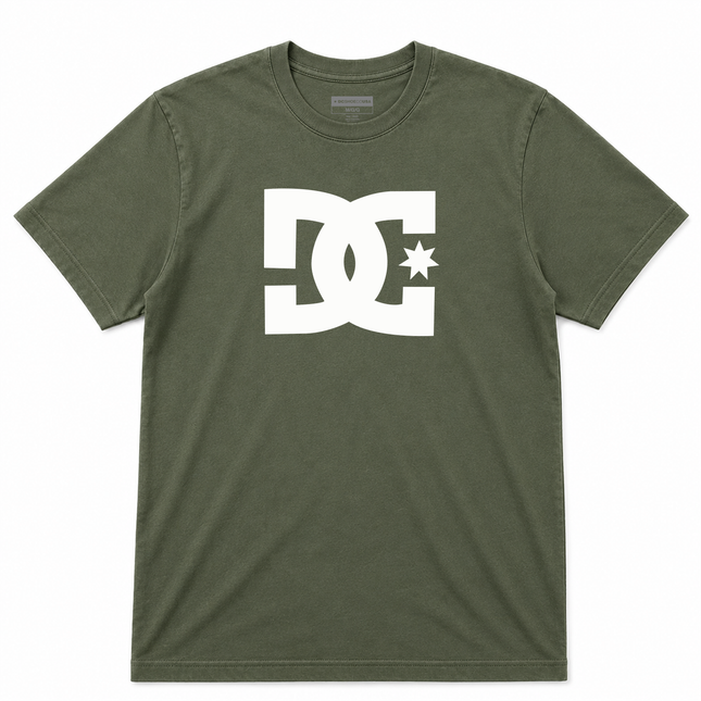 Dc Shoes Star Logo Military Green Ss T Shirt