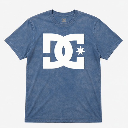 Dc Shoes Mens Logo Mineral Wash Blue T Shirt