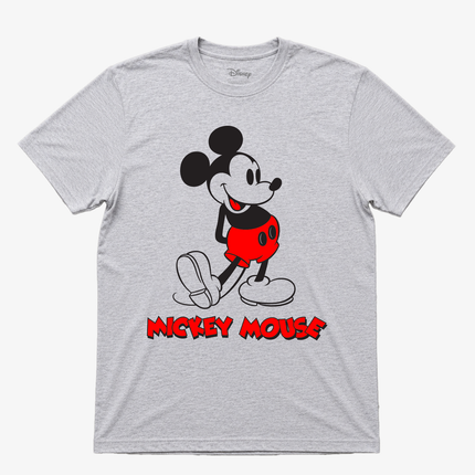 Disney Classic Mickey Mouse Stand Short Sleeves T Shirt Gray