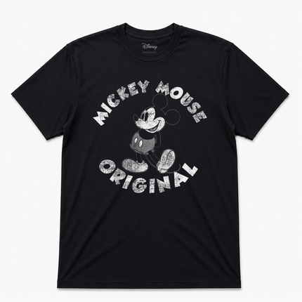 Disney Classic Mickey Mouse Vintange Logo Short Sleeves T Shirt
