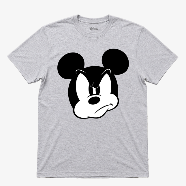 Disney Mens Mad Mickey Heather Gray T Shirt