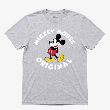 Disney Mickey Original Stand Gray Short Gray Short Sleeves T Shirt