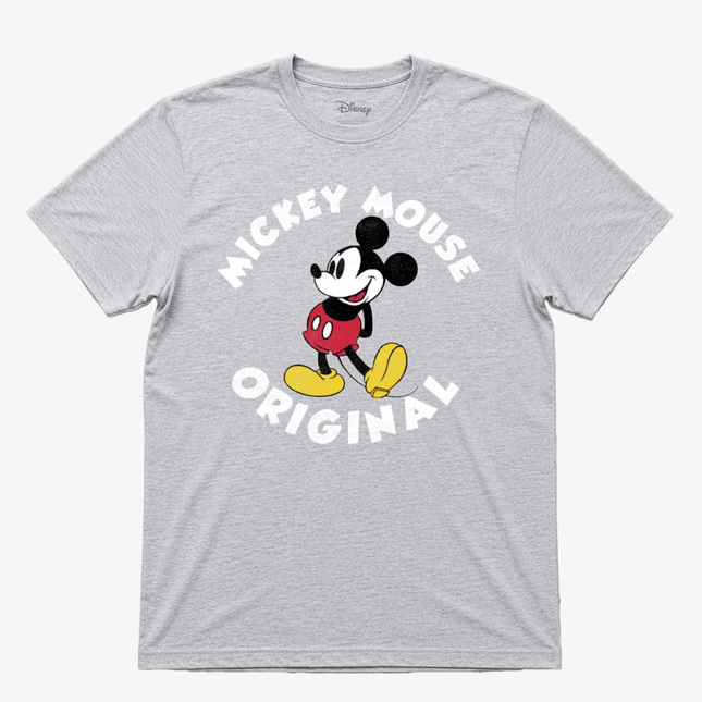 Disney Mickey Original Stand Gray Short Gray Short Sleeves T Shirt